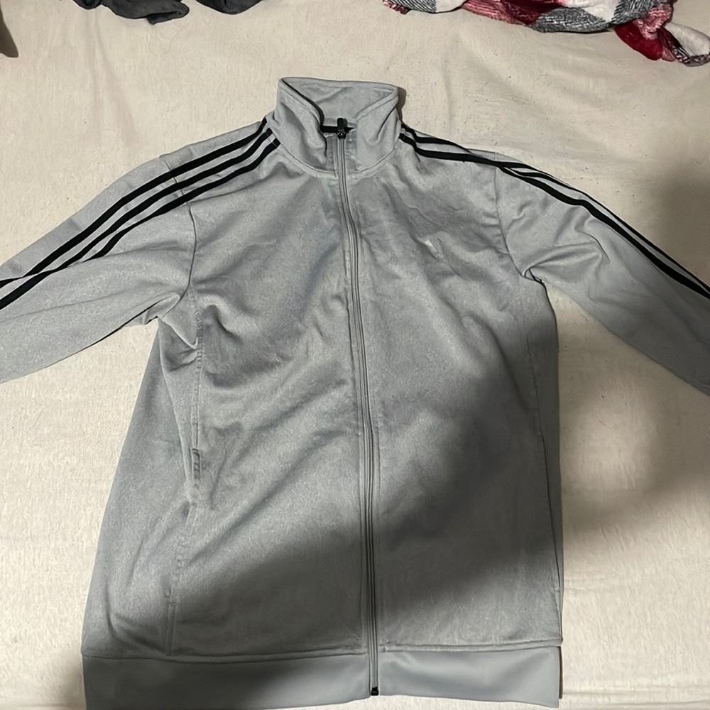 Large Gray Adidas Zip Up